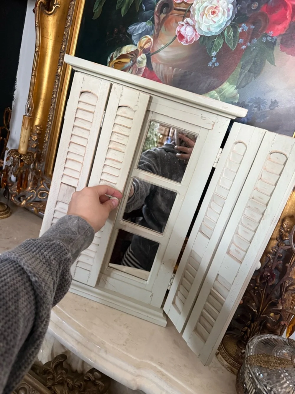 Decorative Shutter Door Mirror